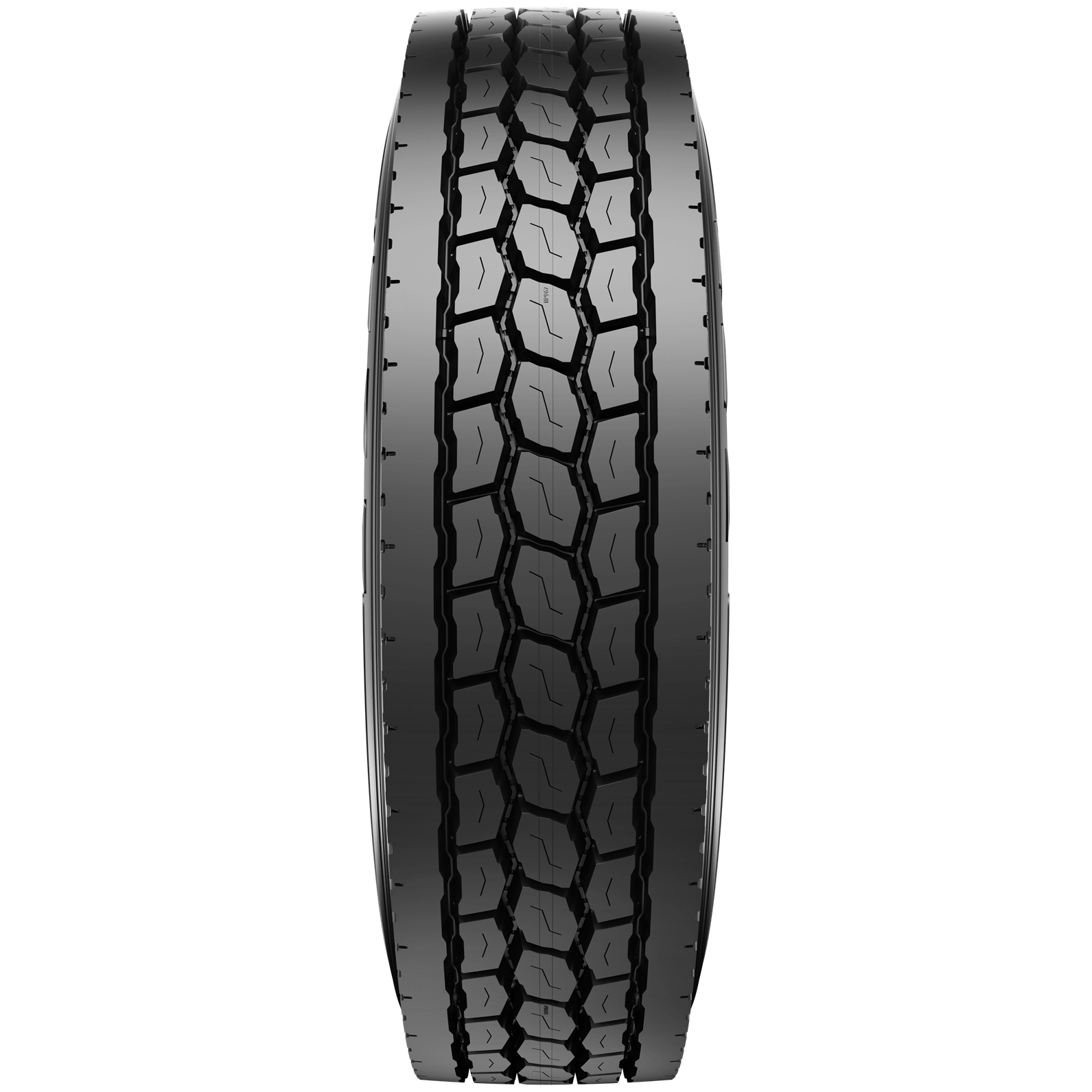 MP967 closed shoulder drive tire front view