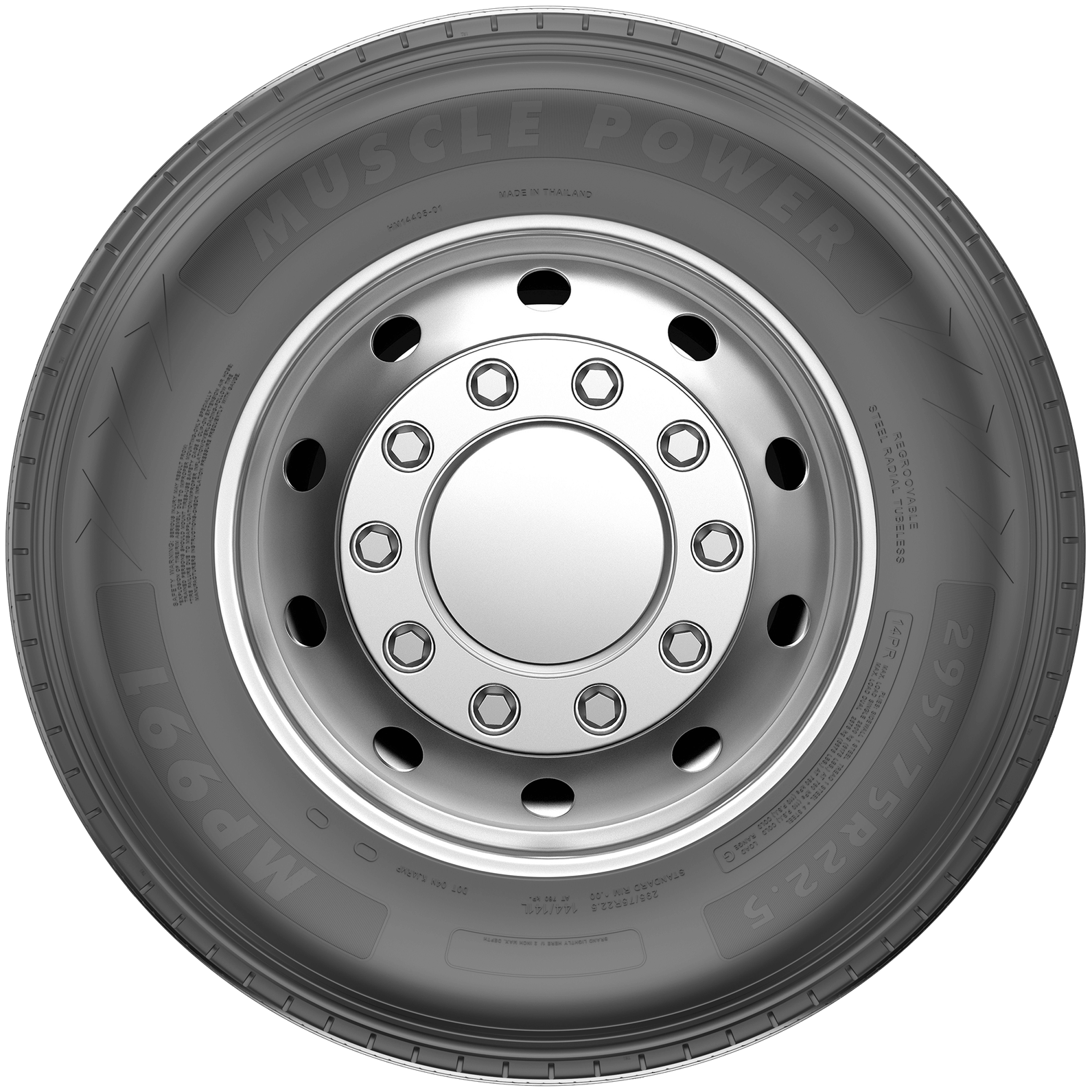 MP991 rib-style all-position tire side product view